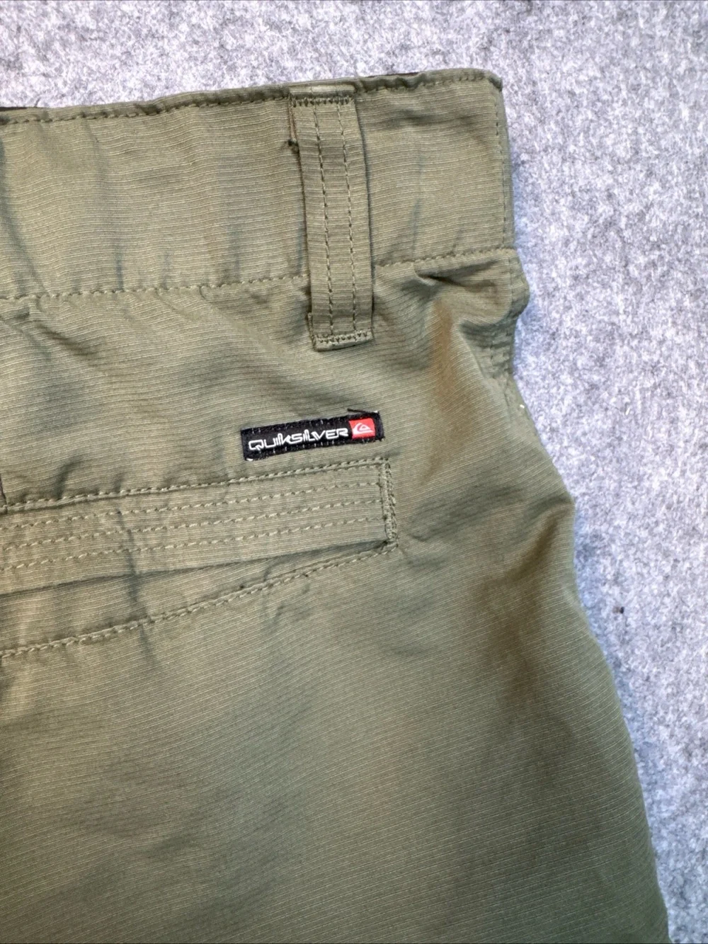 Quiksilver Olive Green Cargo Shorts - Utility Pockets
